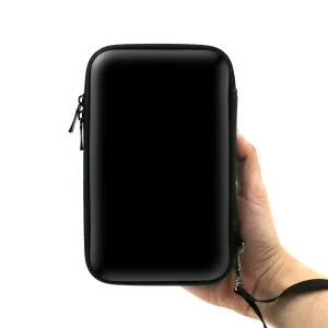 ADVcer 3DS Case, EVA Waterproof Hard Shield Protective Carrying Case with Detachable Hand Wrist Strap Compatible with Nintendo New 3DS, 3DS, 2DS XL or DSi, DS Lite, Black