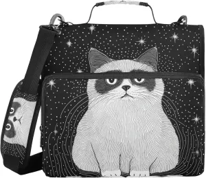 Aesthetic Ragdoll Cat Zipper Binder with Shoulder Strap & Handle Laege Capacity 1.5 Inch 3 Rings Pencil Bags Portfolio Binder School Supplies Organizer