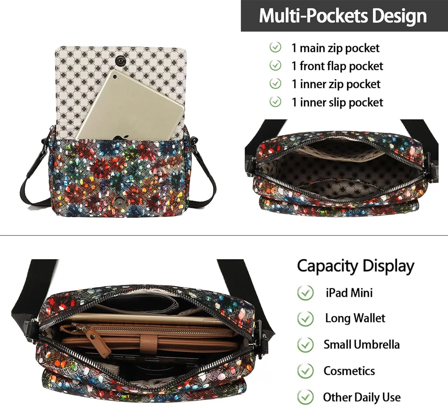 AFKOMST Small Crossbody Purse for Women, Vegan Leather Cross Body Bag and Trendy Shoulder Handbag with Guitar Strap