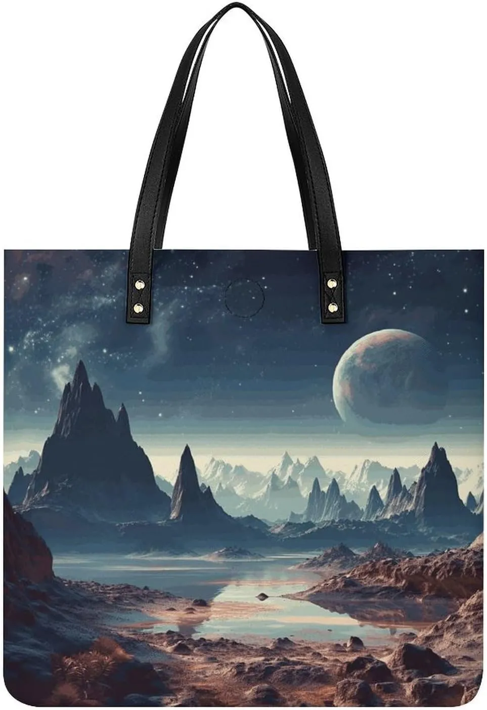 Alien Planet Large Leather Handbags Women Fashion Handbag Multifunctional Travel Bag It Is A Great Gift for Mothers, Teachers, Friends, Bridesmaids