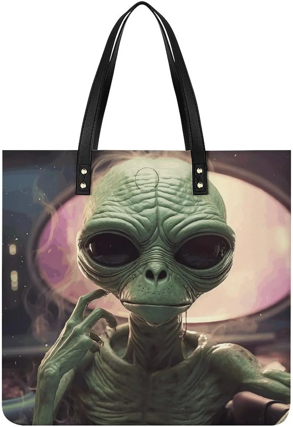 Alien Smoke Large Leather Handbags Women Fashion Handbag Multifunctional Travel Bag It Is A Great Gift for Mothers, Teachers, Friends, Bridesmaids