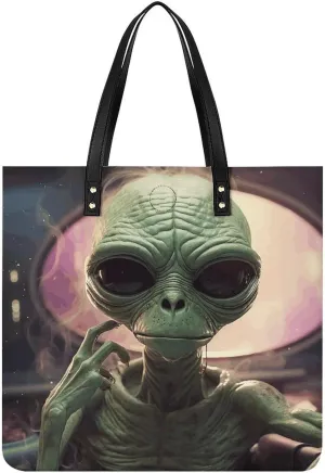 Alien Smoke Large Leather Handbags Women Fashion Handbag Multifunctional Travel Bag It Is A Great Gift for Mothers, Teachers, Friends, Bridesmaids