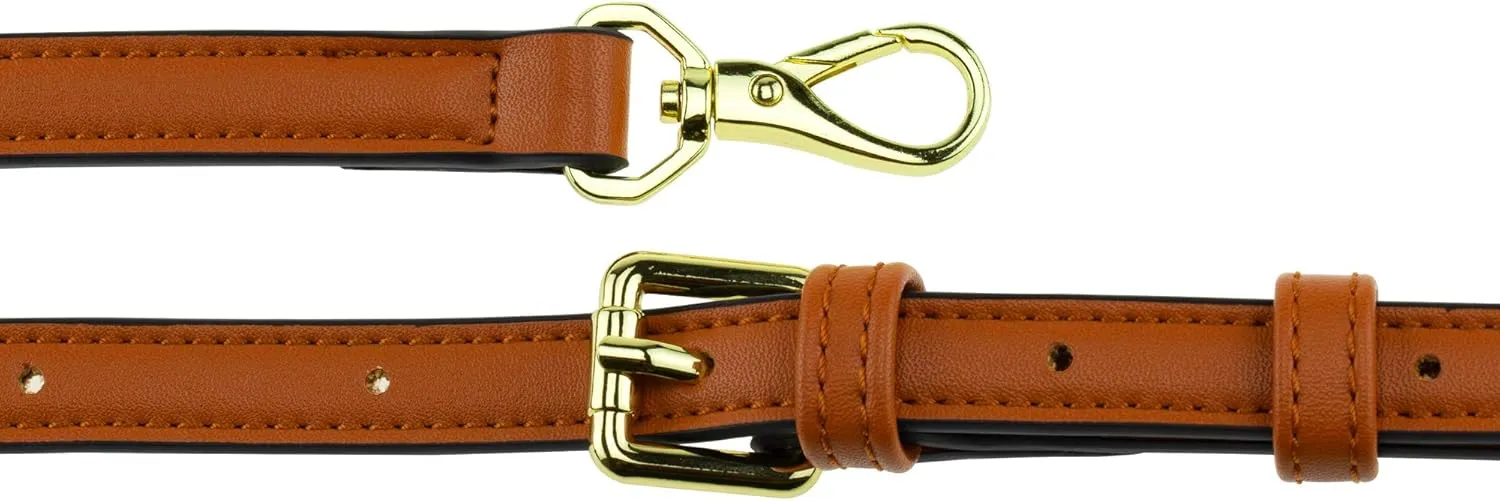 Allzedream Leather Purse Strap Replacement Crossbody Handbag Long Adjustable, Brown, M