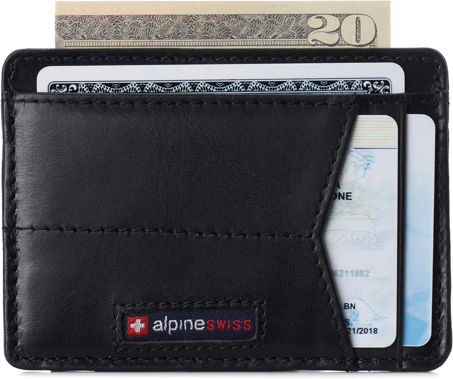 Alpine Swiss RFID Minimalist Oliver Front Pocket Wallet For Men Leather Comes in a Gift Box