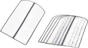Amazon Basics Zippered Peva Garment Storage Bag, 5-Pack, White