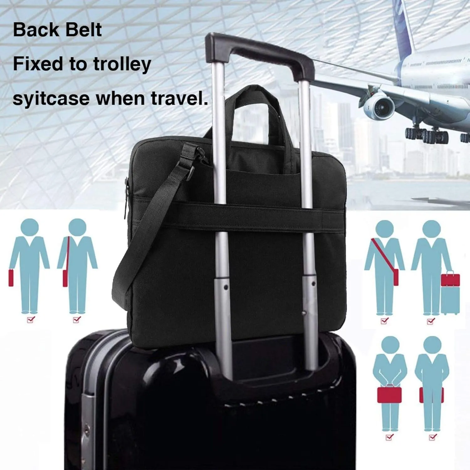 American flag Laptop Shoulder Bag ​for Men Women, Computer Carrying Case Messenger Bag with Strap