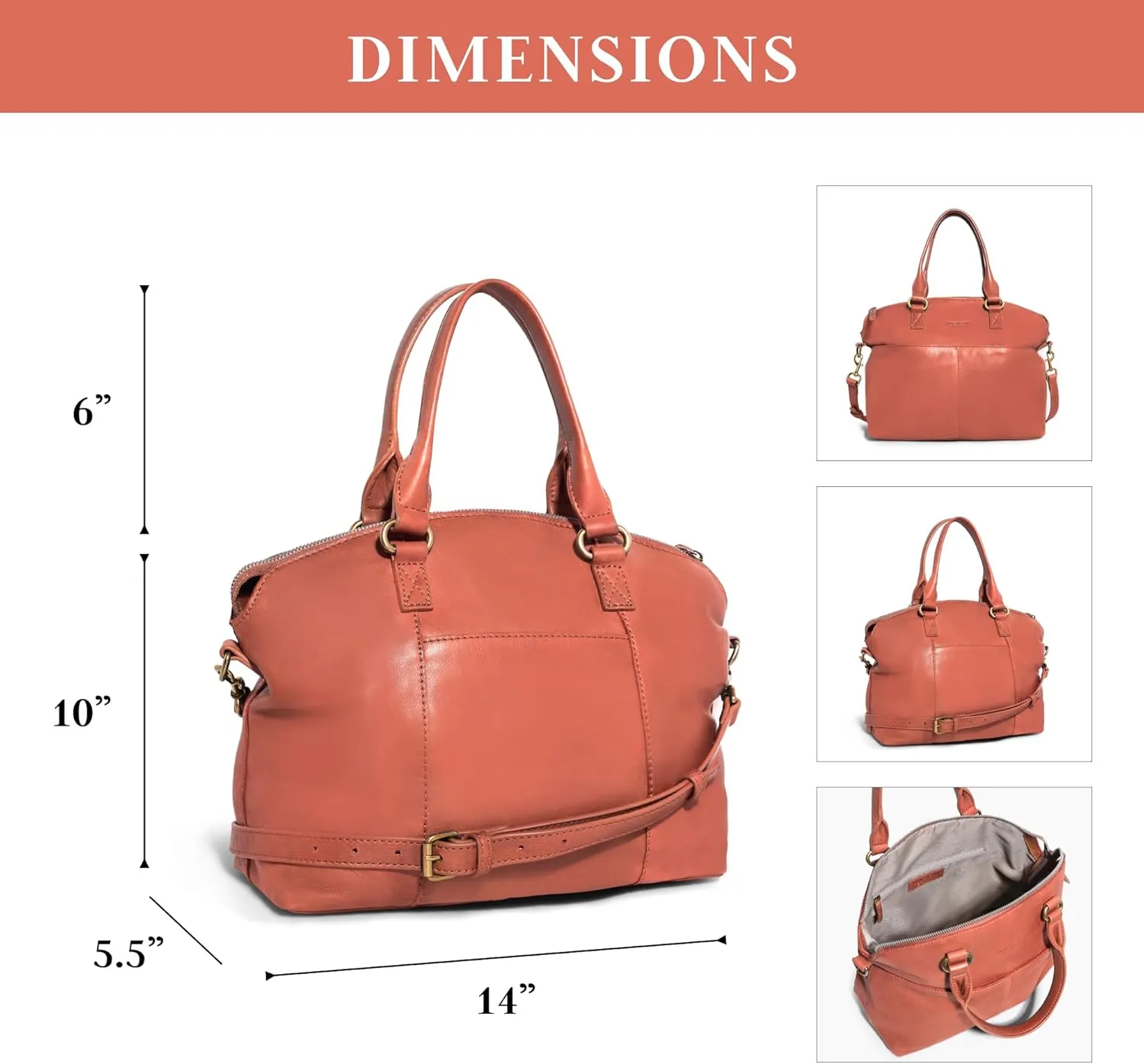 American Leather Co. Carrie Dome Satchel Crossbody Bag