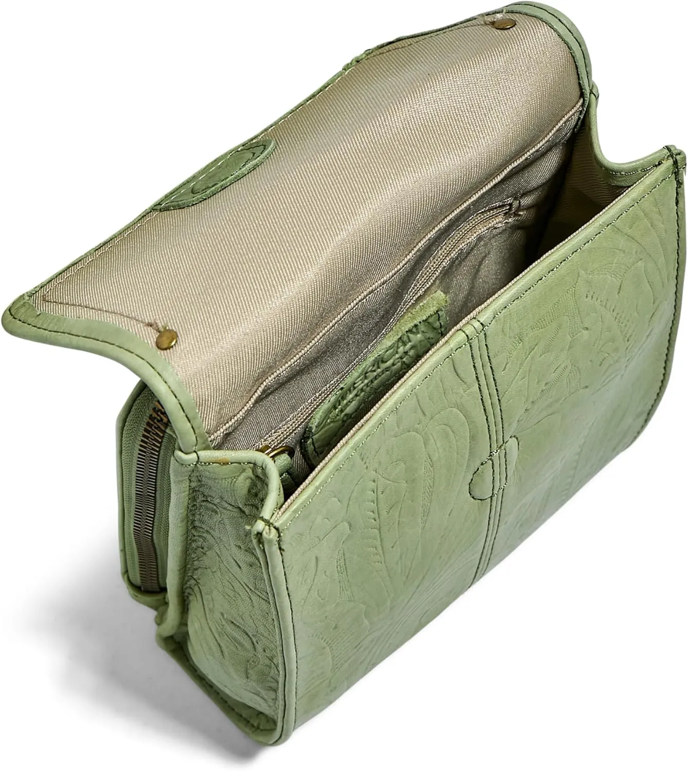 American Leather Kansas Crossbody HandBag, 100% Genuine Leather Purse, Multi-Pocket Sling Bag & Adjustable Straps for Women