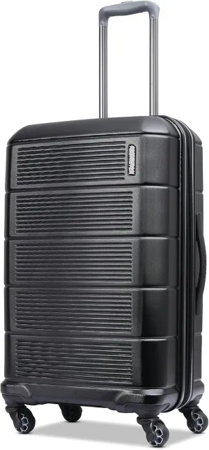 American Tourister Stratum 2.0 Expandable Hardside Luggage with Spinner Wheels, 24" SPINNER, Jet Black