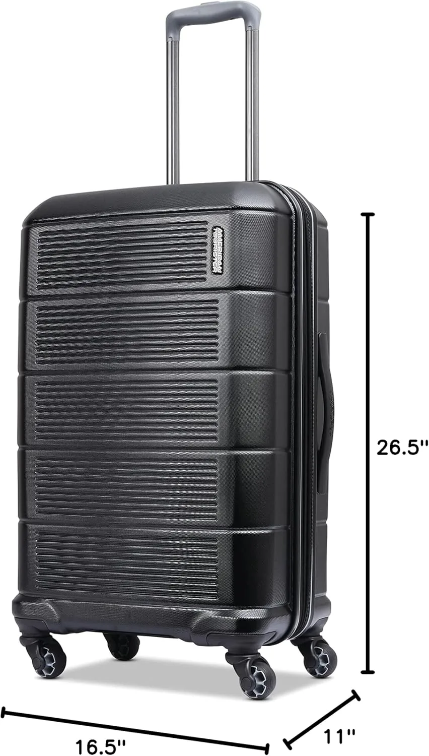 American Tourister Stratum 2.0 Expandable Hardside Luggage with Spinner Wheels, 24" SPINNER, Jet Black