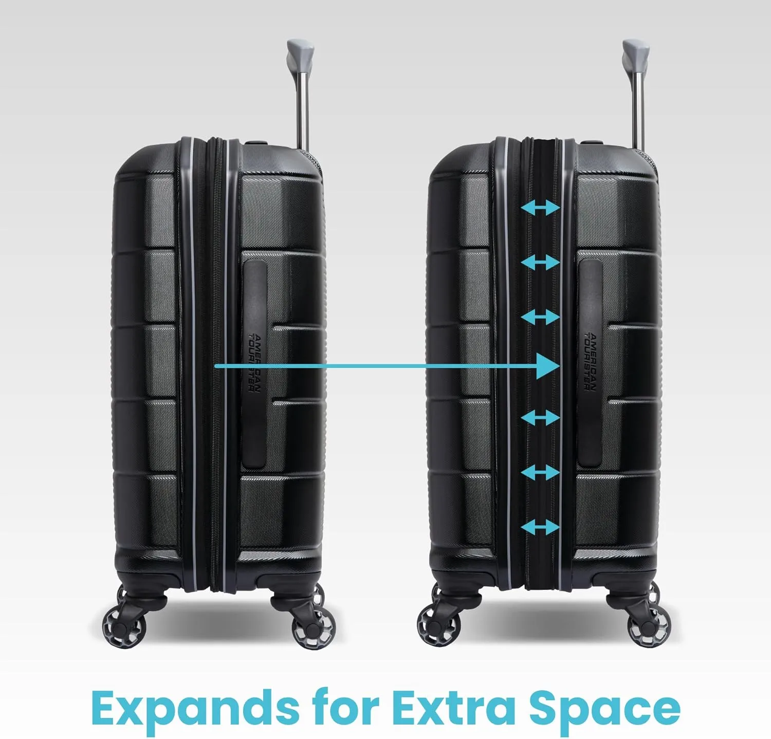American Tourister Stratum 2.0 Expandable Hardside Luggage with Spinner Wheels, 24" SPINNER, Soft Coral