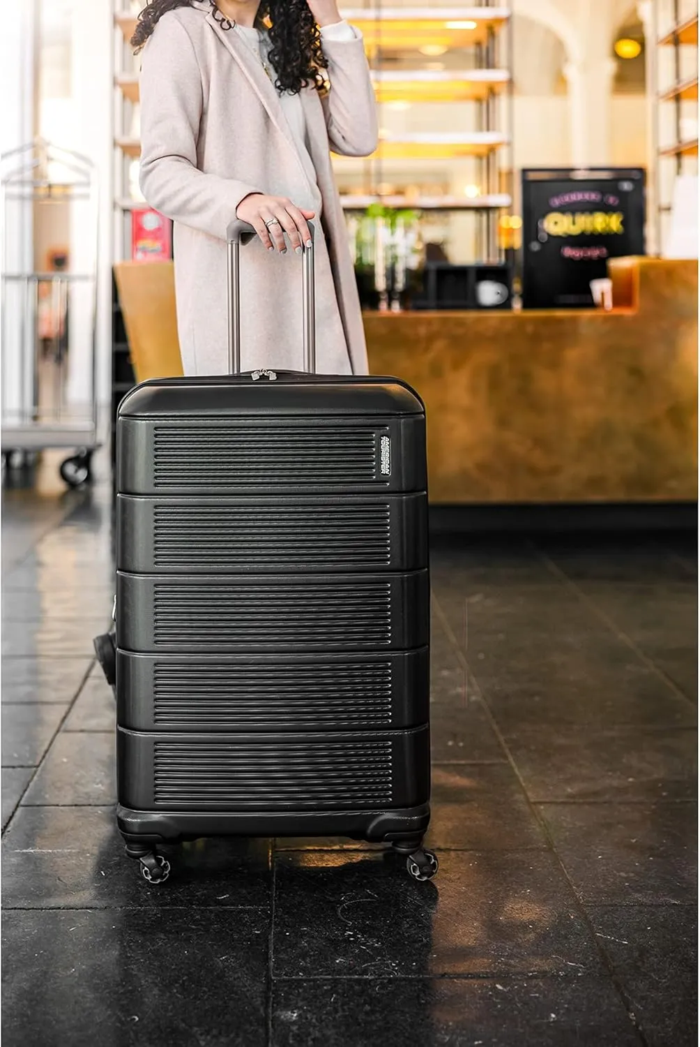 American Tourister Stratum 2.0 Expandable Hardside Luggage with Spinner Wheels, 28" SPINNER, Jet Black