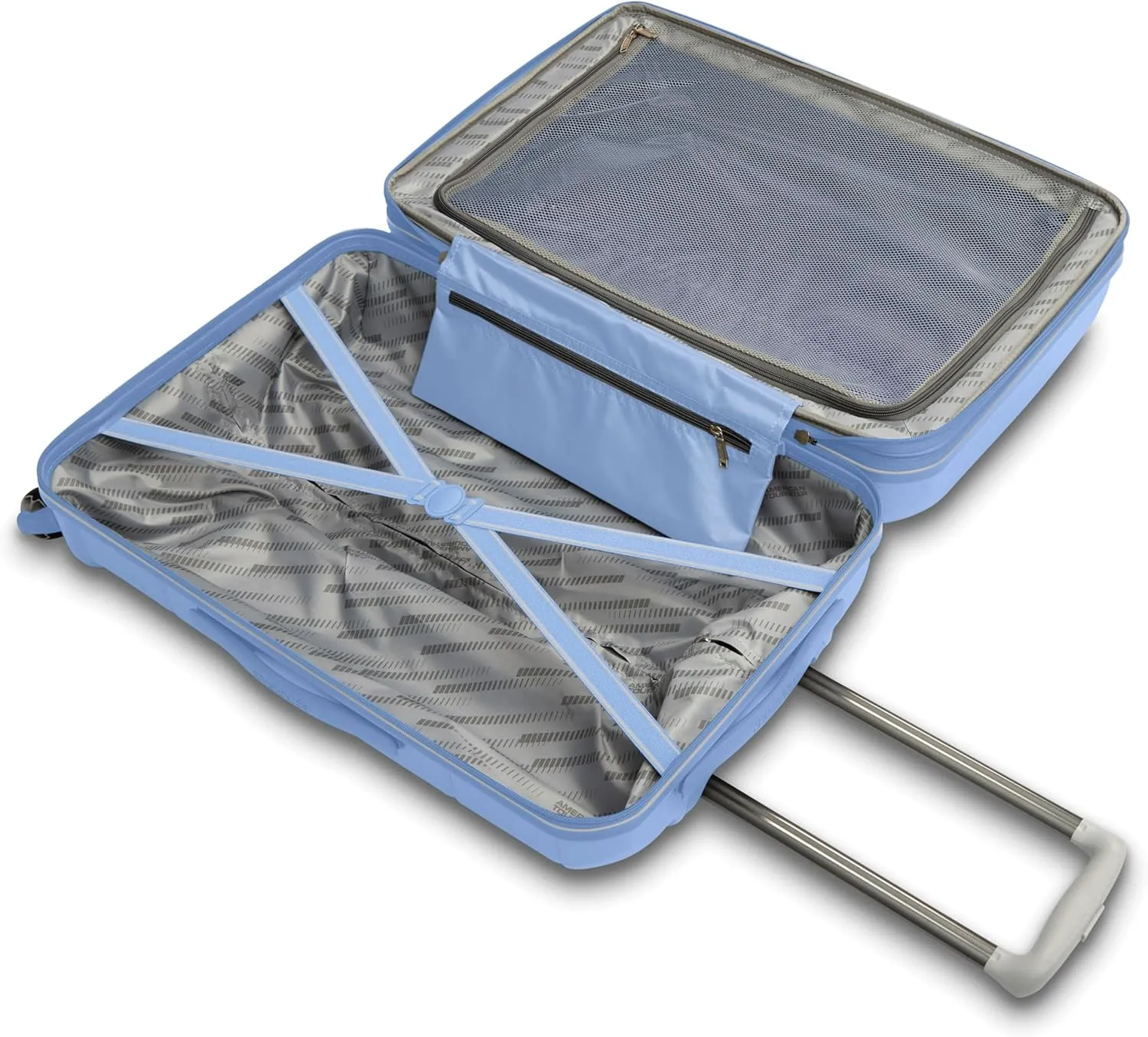American Tourister Stratum 2.0 Expandable Hardside Luggage with Spinner Wheels, Cornflower Blue, Carry-on