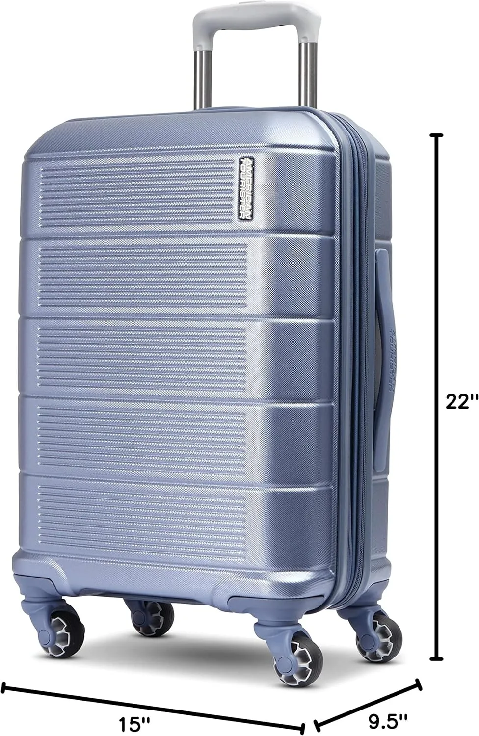 American Tourister Stratum 2.0 Expandable Hardside Luggage with Spinner Wheels, Slate Blue, Carry-on