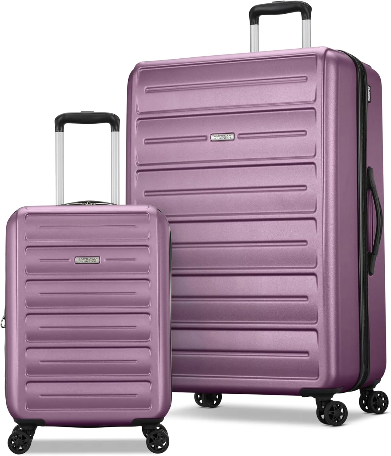 American Tourister Westridge Hardshell Luggage Set - 2 Piece Set - 20/28" Carry-On & Large Checked Luggage Set with Spinner Wheels - Expandable Hard Suitcases for Travel - Hard ABS Shell - Purple Haze
