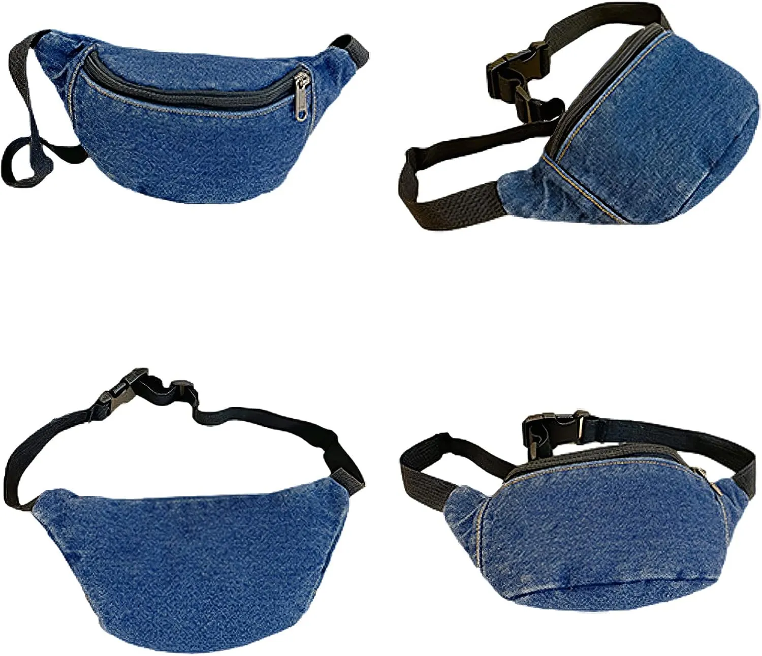 amokk Canvas Fanny Pack for Kids Crossbody Waist Bag for Unisex Toddler Boys Girls (Dark Denim)