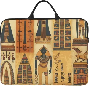 Ancient Egypt Tribe Series Laptop Case Sleeve 14 inch Shockproof Protective Notebook Case Travel Laptop Bag with Handle Waterproof Computer Cover Briefcase Handbags for Men Women