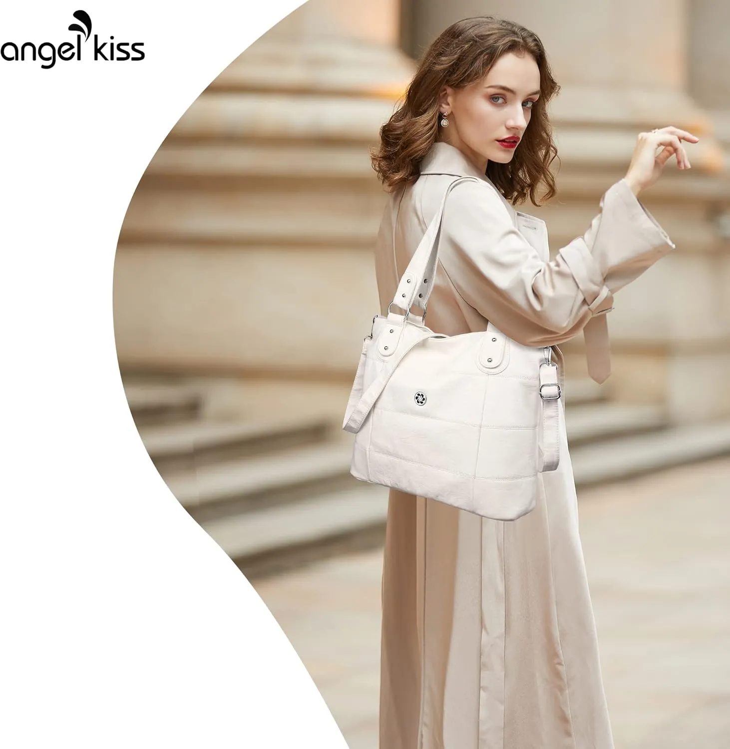 Angel Kiss Hobo Purses for Women Multi-Color Striped Lattice Cross Body Shoulder Purse Bag Tote Handbag