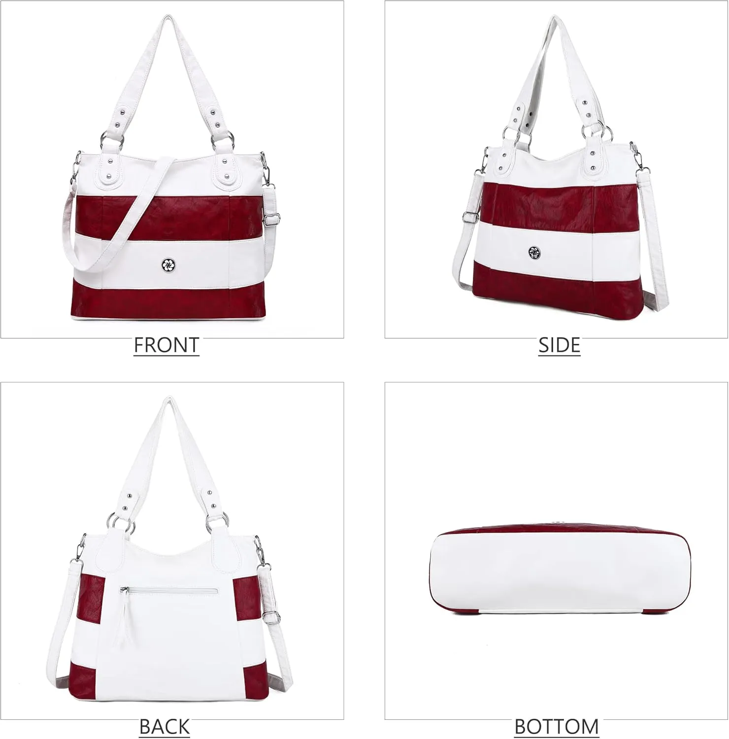 Angel Kiss Hobo Purses for Women Multi-Color Striped Lattice Cross Body Shoulder Purse Bag Tote Handbag
