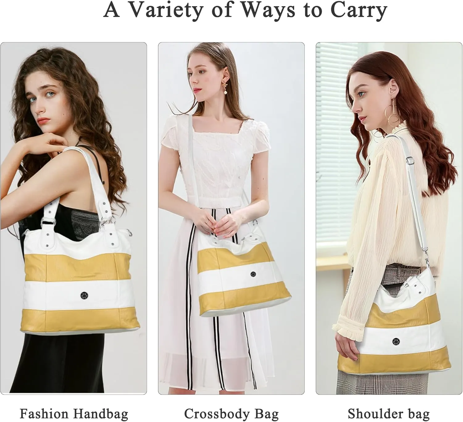 Angel Kiss Hobo Purses for Women Multi-Color Striped Lattice Cross Body Shoulder Purse Bag Tote Handbag