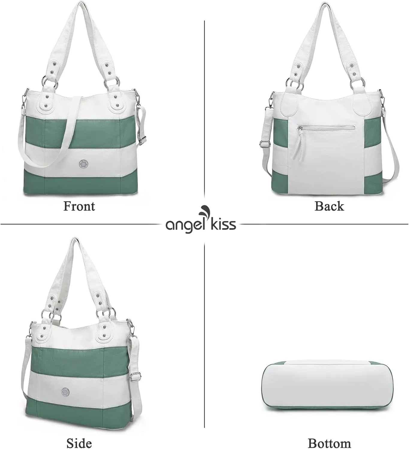 Angel Kiss Hobo Purses for Women Multi-Color Striped Lattice Cross Body Shoulder Purse Bag Tote Handbag