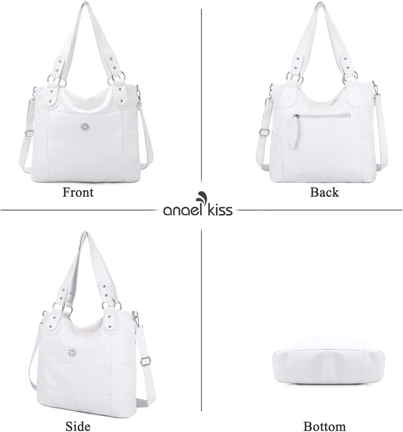 Angel Kiss Hobo Purses for Women Multi-Color Striped Lattice Cross Body Shoulder Purse Bag Tote Handbag