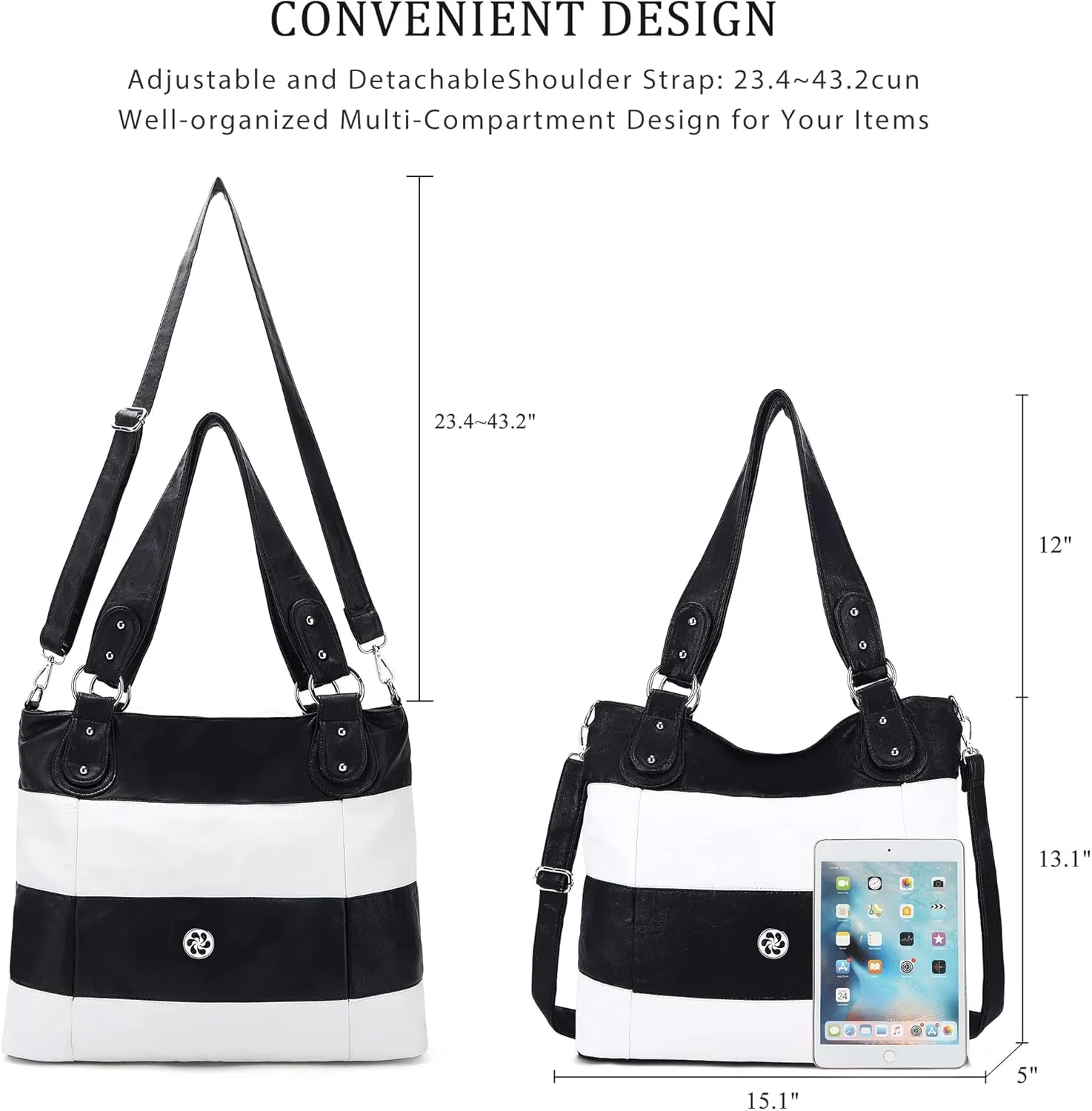 Angel Kiss Hobo Purses for Women Multi-Color Striped Lattice Cross Body Shoulder Purse Bag Tote Handbag