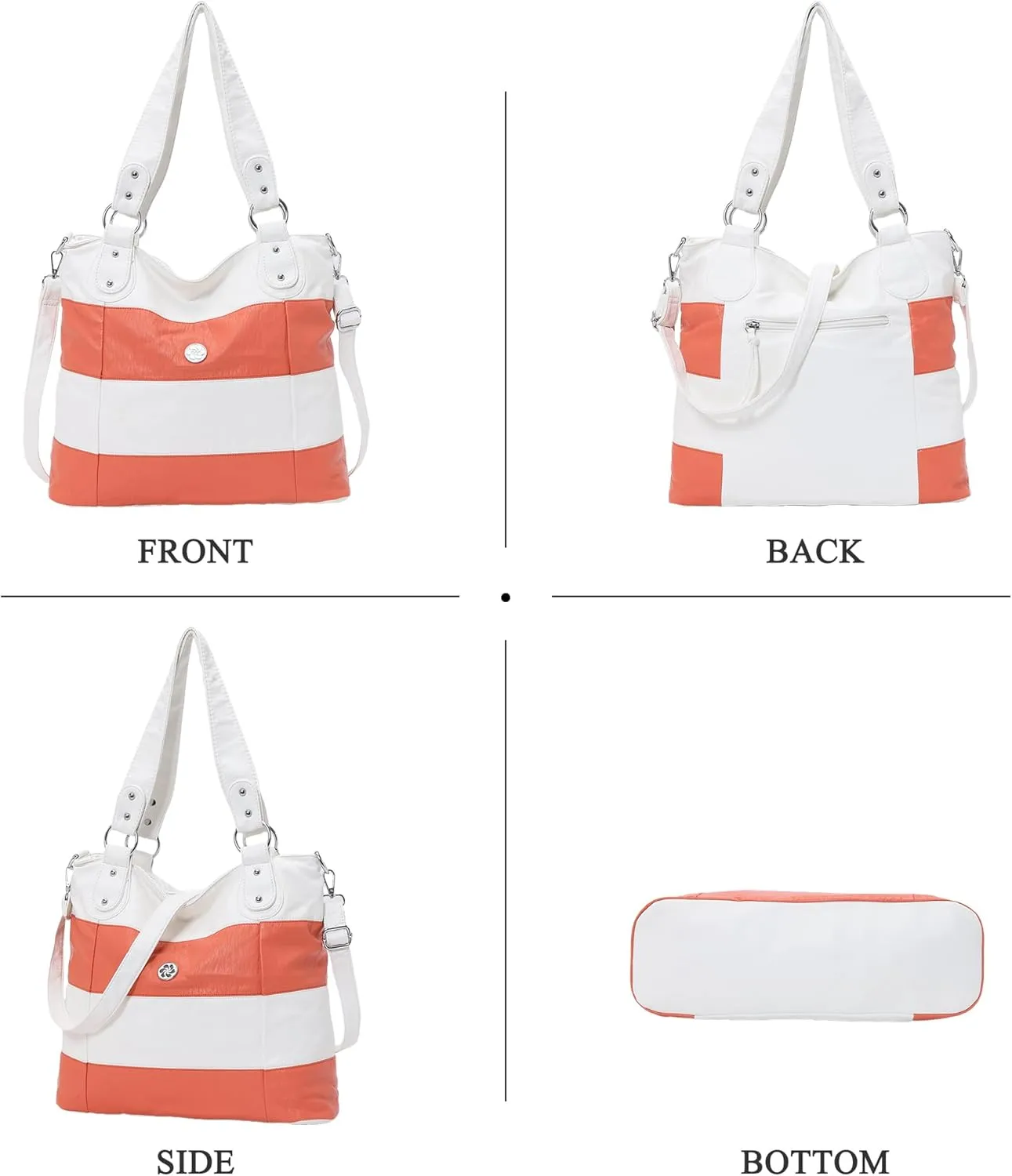 Angel Kiss Hobo Purses for Women Multi-Color Striped Lattice Cross Body Shoulder Purse Bag Tote Handbag