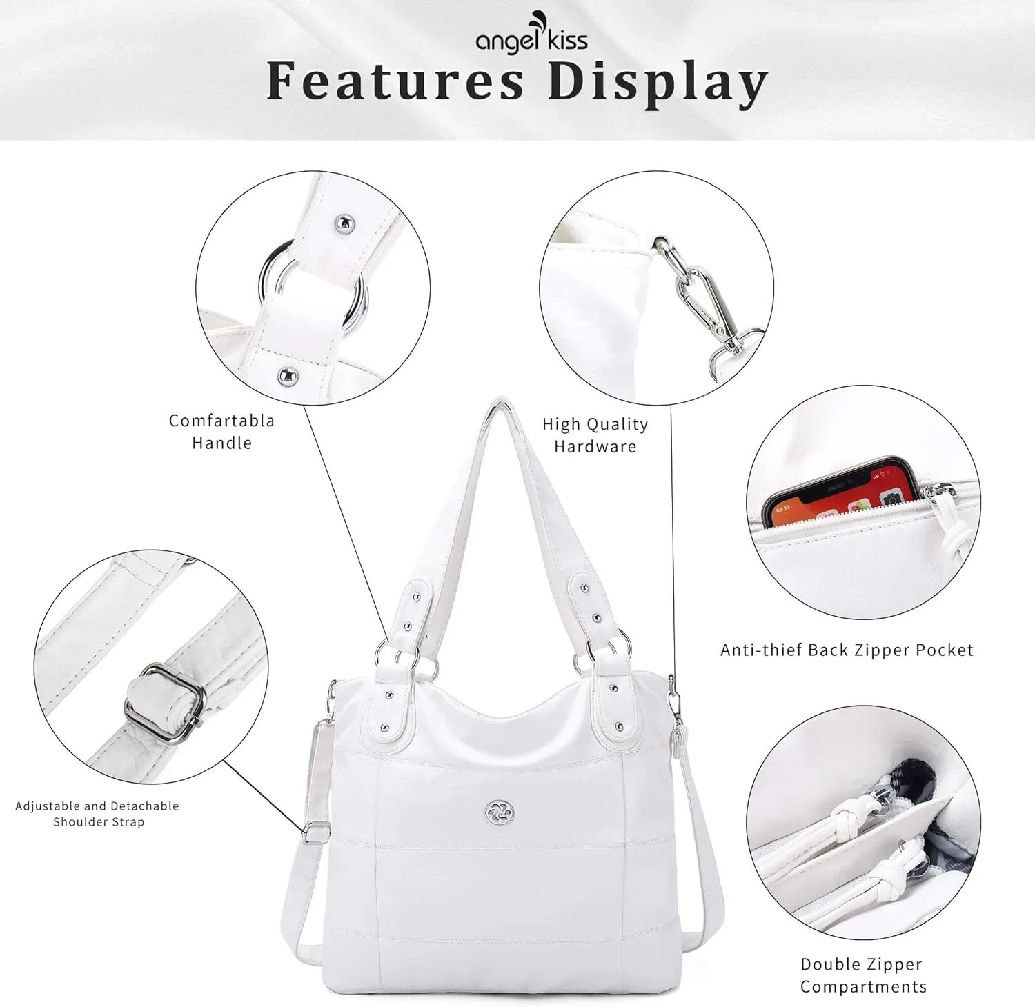 Angel Kiss Hobo Purses for Women Multi-Color Striped Lattice Cross Body Shoulder Purse Bag Tote Handbag
