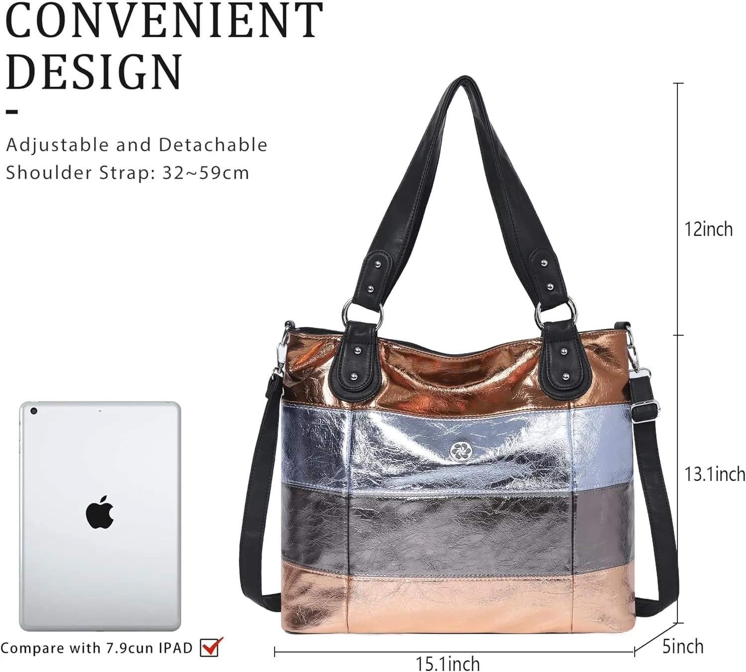 Angel Kiss Hobo Purses for Women Multi-Color Striped Lattice Cross Body Shoulder Purse Bag Tote Handbag