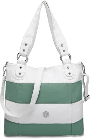 Angel Kiss Hobo Purses for Women Multi-Color Striped Lattice Cross Body Shoulder Purse Bag Tote Handbag
