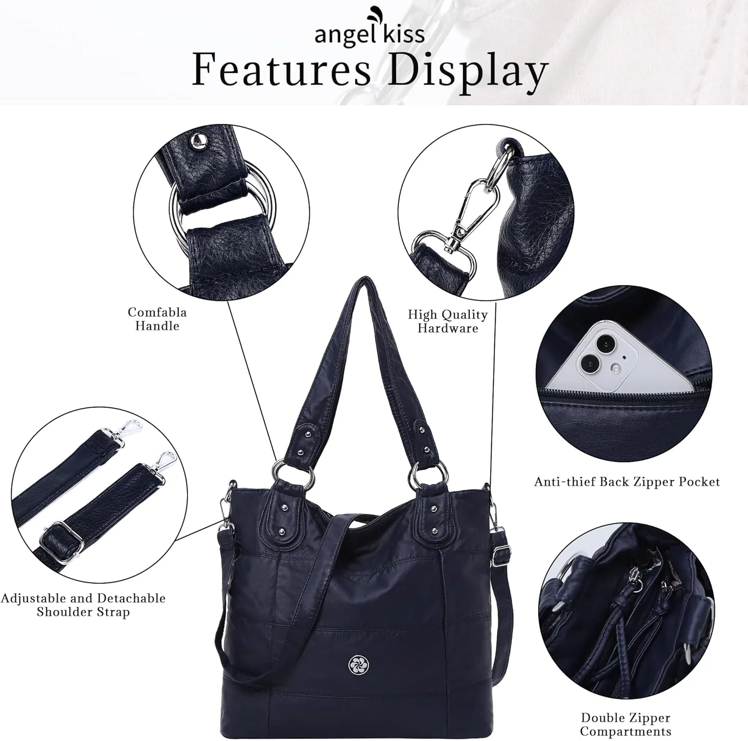 Angel Kiss Hobo Purses for Women Multi-Color Striped Lattice Cross Body Shoulder Purse Bag Tote Handbag