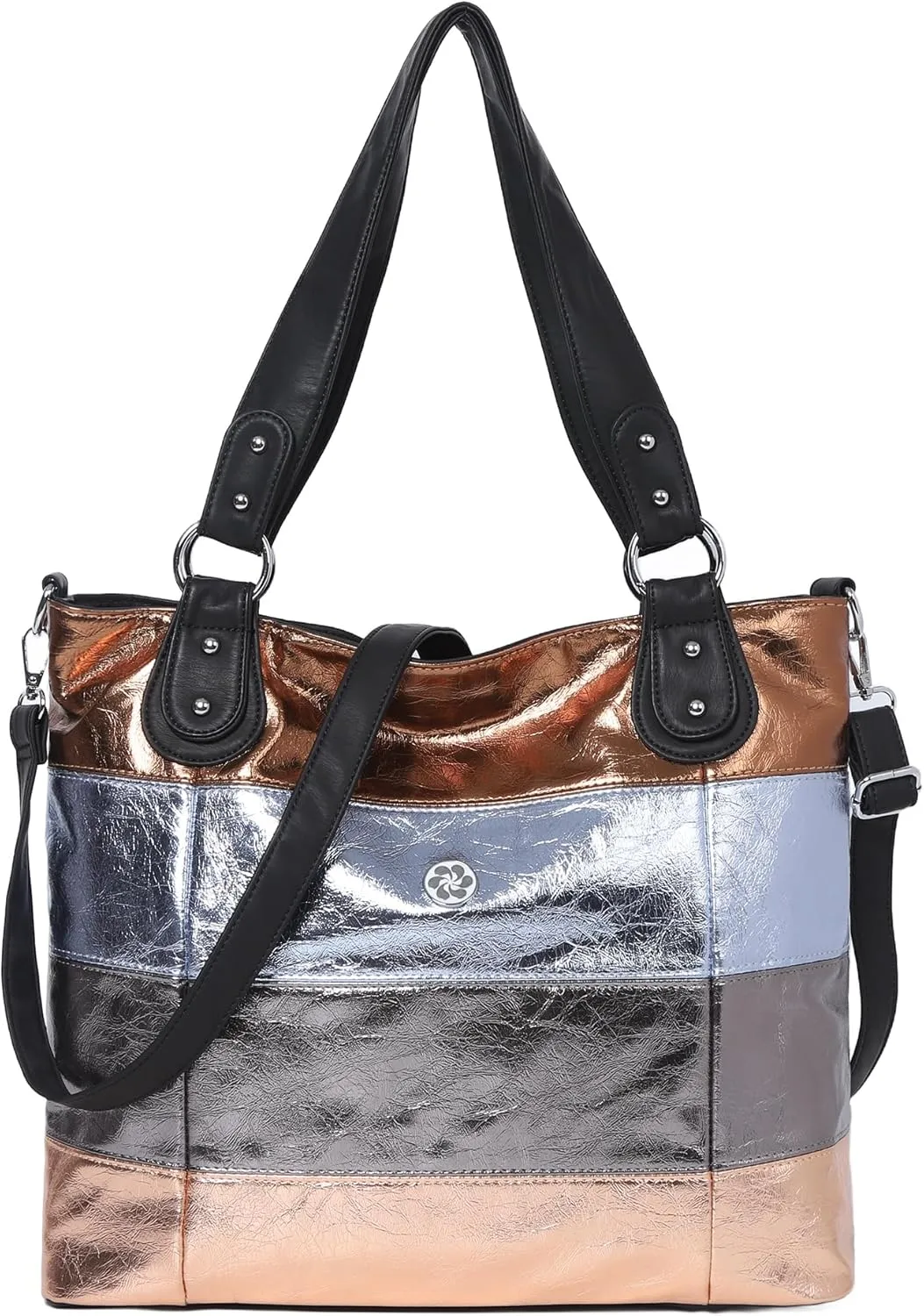 Angel Kiss Hobo Purses for Women Multi-Color Striped Lattice Cross Body Shoulder Purse Bag Tote Handbag