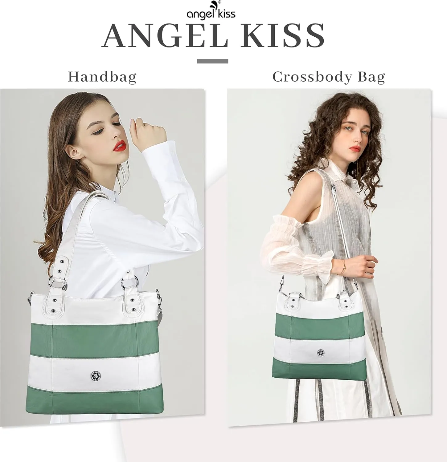 Angel Kiss Hobo Purses for Women Multi-Color Striped Lattice Cross Body Shoulder Purse Bag Tote Handbag