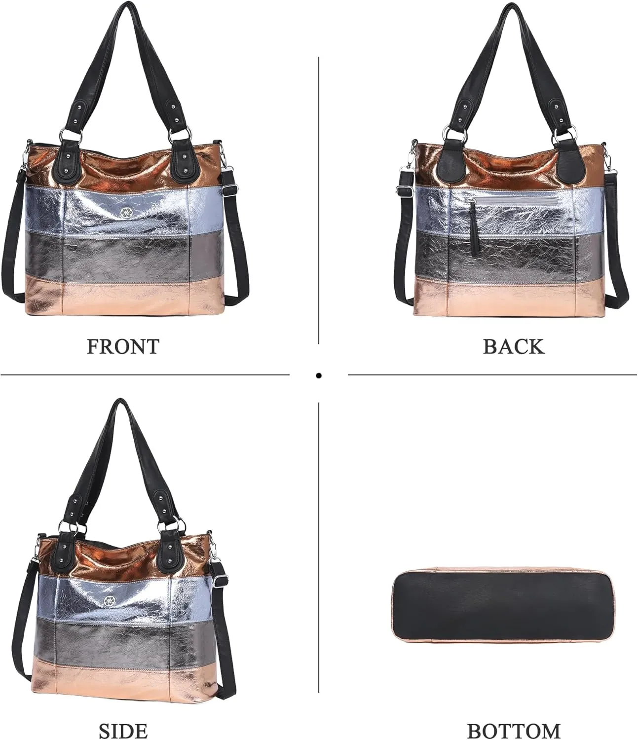 Angel Kiss Hobo Purses for Women Multi-Color Striped Lattice Cross Body Shoulder Purse Bag Tote Handbag
