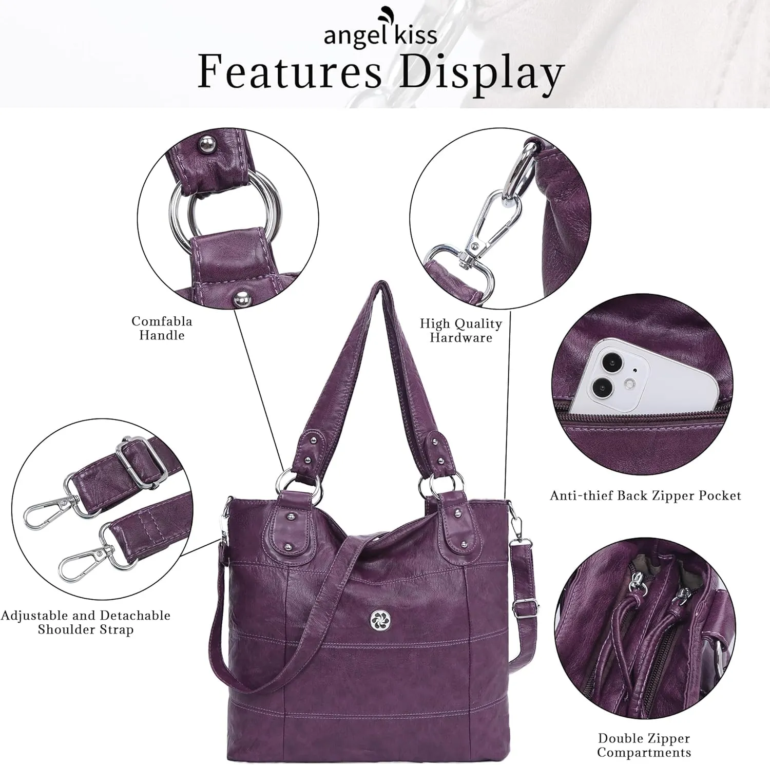 Angel Kiss Hobo Purses for Women Multi-Color Striped Lattice Cross Body Shoulder Purse Bag Tote Handbag