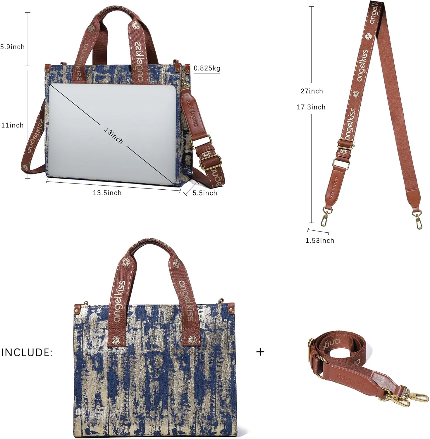 Angel Kiss Tote Bag Purses for Women Medium Top-handle Satchel Handbags with Crossbody Srtap