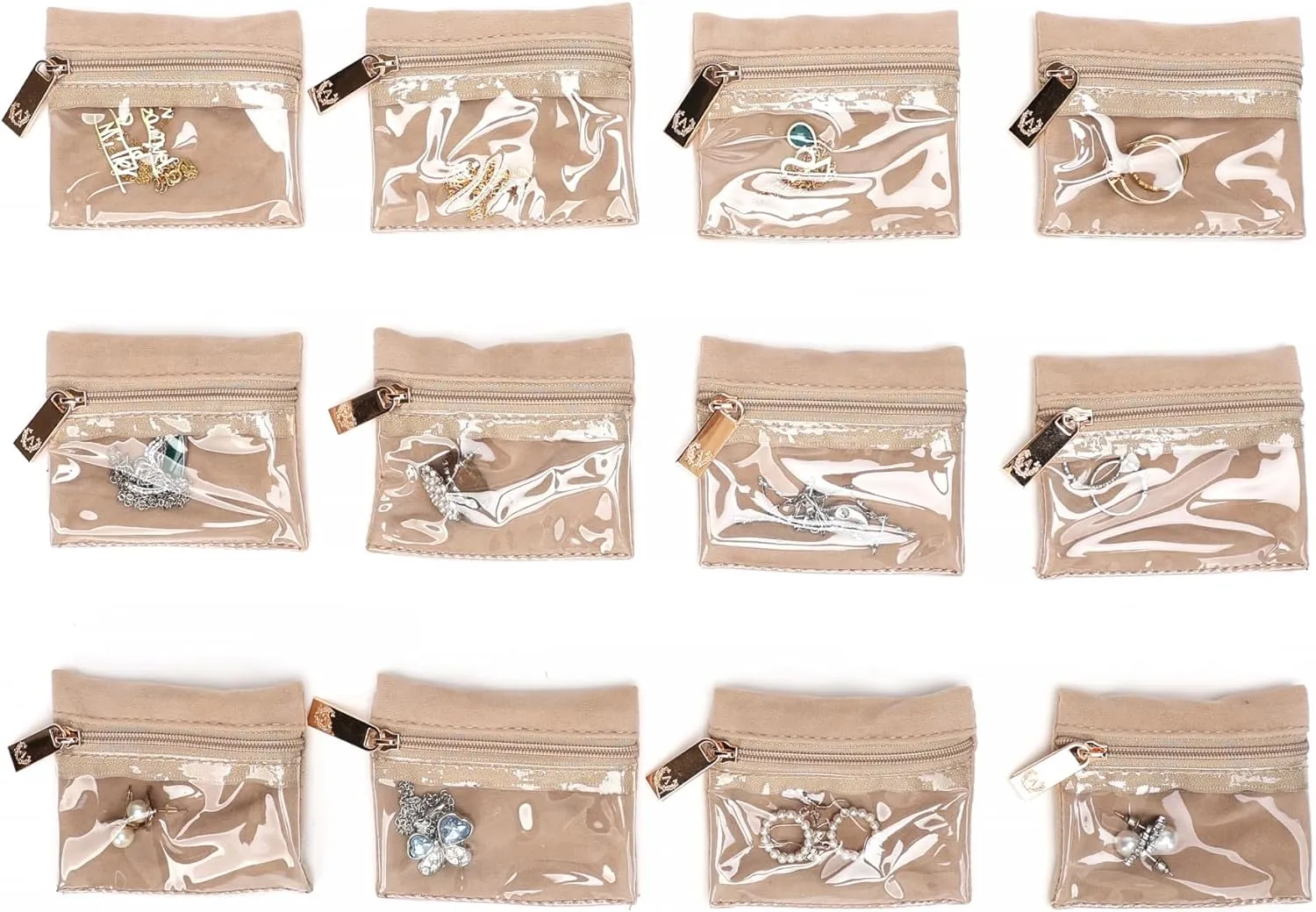 Angelina's Palace Jewelry Organizer Case Bridesmaid Gifts Travel Bag Vegan Leather Box for Necklace Earring Bracelet Ring(blossom pink)