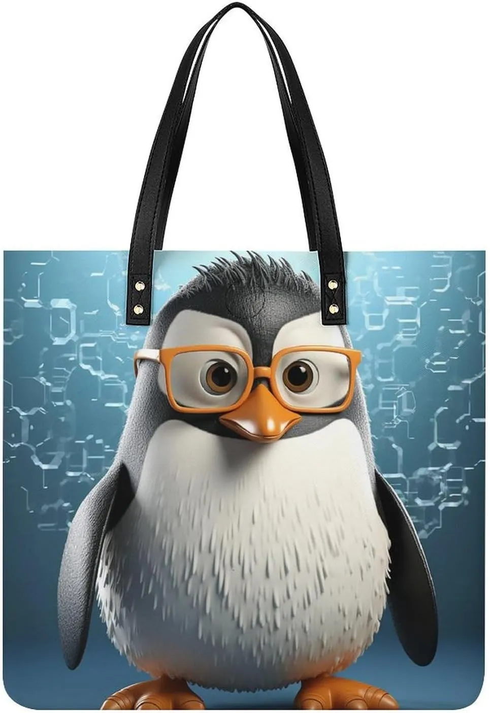 Animal with Glasses Tote Bag Durable Water-Resistant Handbags Lightweight Tote for Travel Work Book