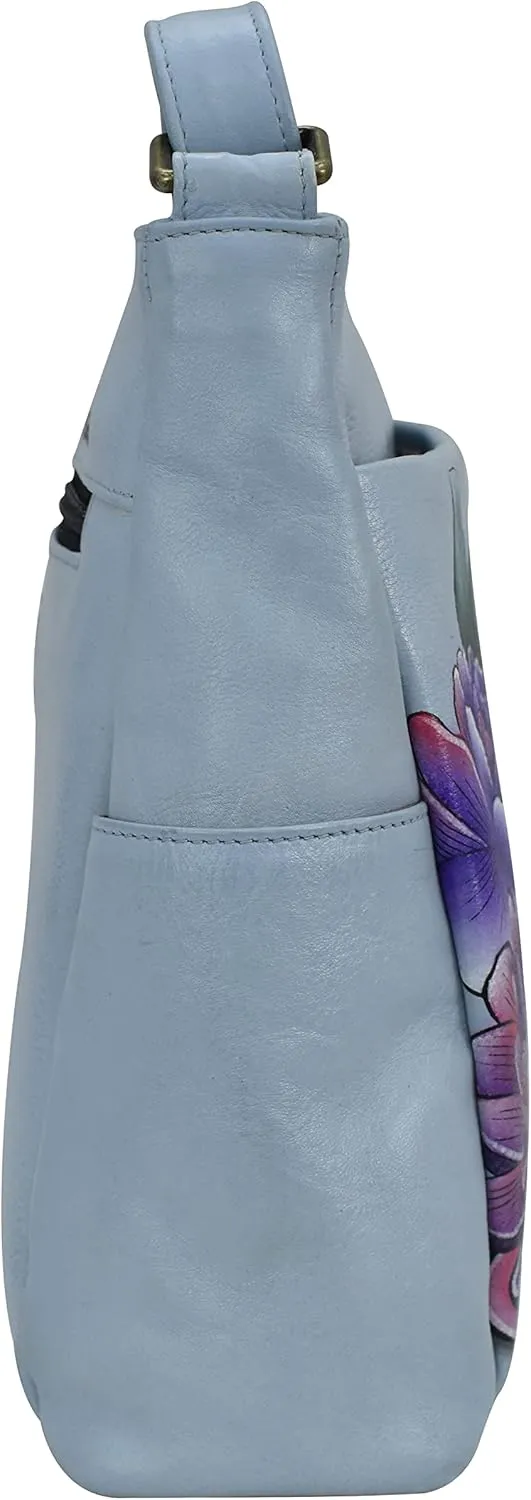 Anna by Anuschka Women's Hand-Painted Leather Crossbody with Side Pockets