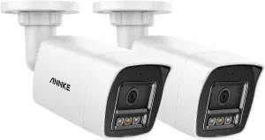 ANNKE 2 Pack UltraHD 4K PoE Security Camera, 8MP Bullet IP Outdoor Camera, AI Human & Vehicle Detection, Built-in Mic & SD Card Slot, RTSP, IP67 Waterproof, Spotlight Color Night Vision, 4mm Lens-C800