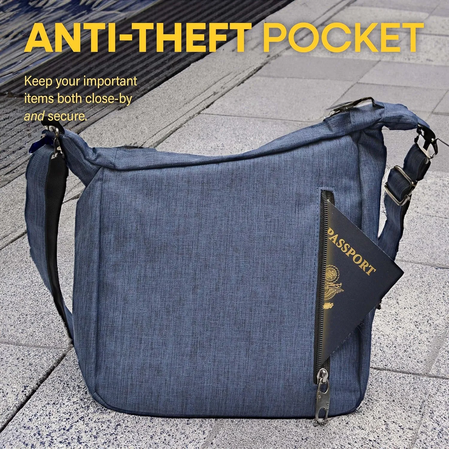 Anti-theft Crossbody Bags for Women - Antitheft Purse with Secure Locking Mechanism for Travel