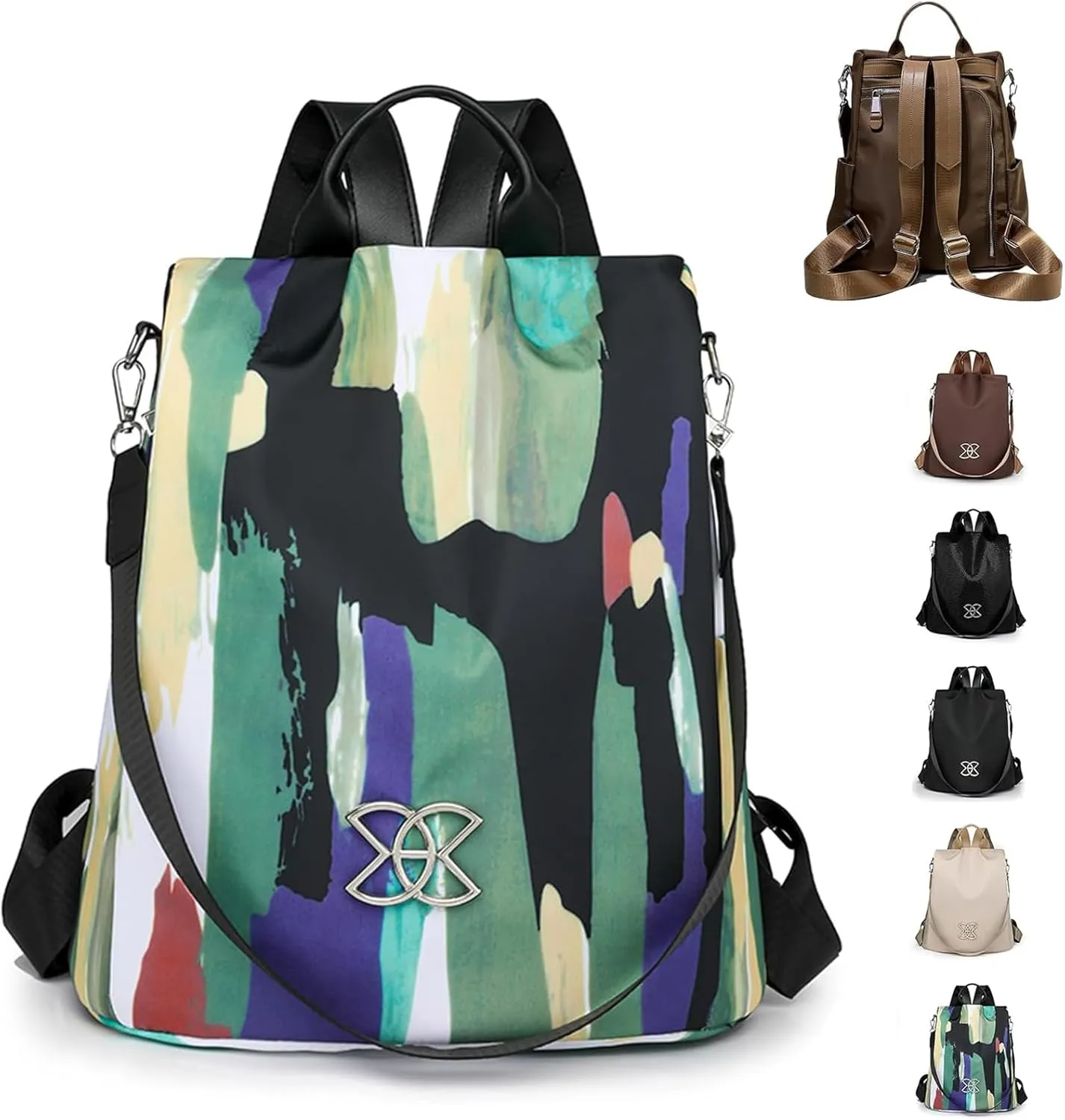 Anti-Theft Large Capacity Backpack, Leisure Shoulder Bag for Women, Anti-Theft Multipurpose Large Capacity Backpack (Multicolor)