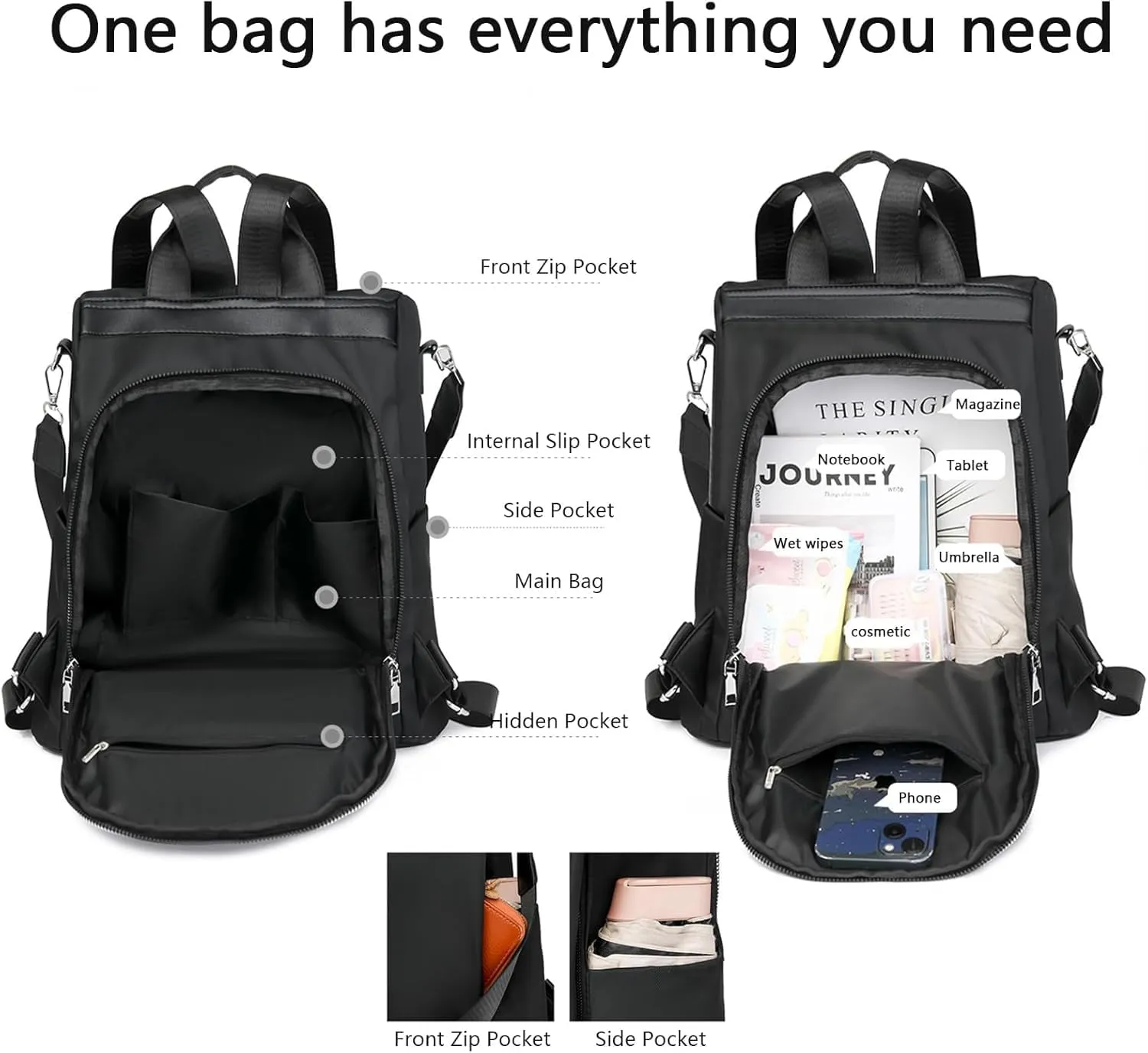 Anti-Theft Large Capacity Backpack, Leisure Shoulder Bag for Women, Anti-Theft Multipurpose Large Capacity Backpack (Multicolor)