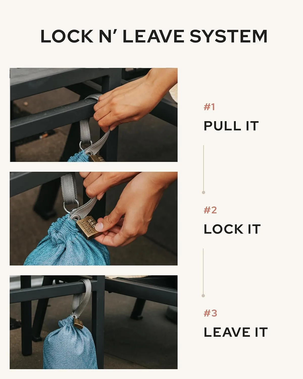 AntiTheft Sack 3L | Portable Travel Safe | Cut-Resistant, RFID Blocking and Water Resistant | Beach Bag with Lock | Beach Safe | Travel Pouch | Beach Lock Box for Valuables and Personal Items