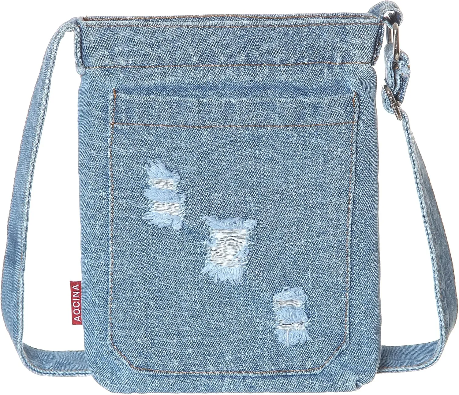 AOCINA Small Denim Purse Blue Jean Purse Shoulder Bag Denim Crossbody Bags for Women