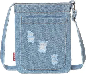 AOCINA Small Denim Purse Blue Jean Purse Shoulder Bag Denim Crossbody Bags for Women