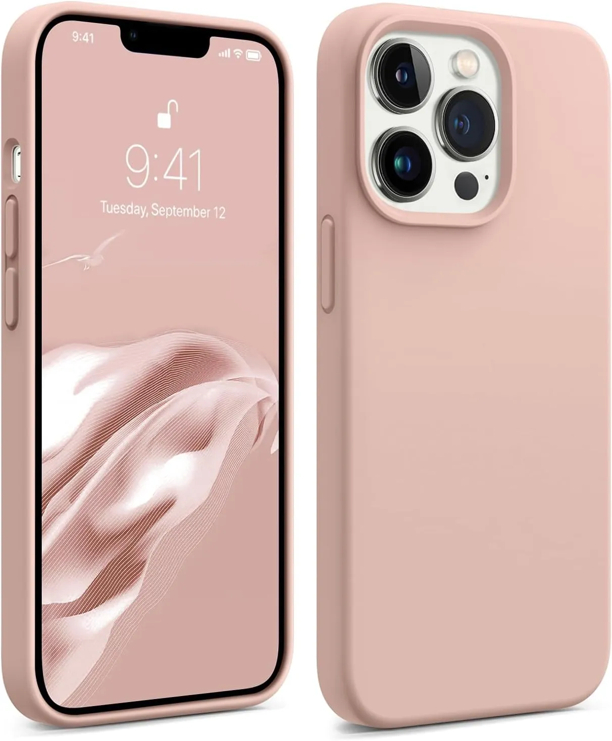 AOTESIER Magnetic for iPhone 13 Pro Phone Case, [Compatible with MagSafe][Military Shockproof Protection] Silicone Case with Soft Microfiber Lining, Camera & Screen Protection 6.1 inch, Pink