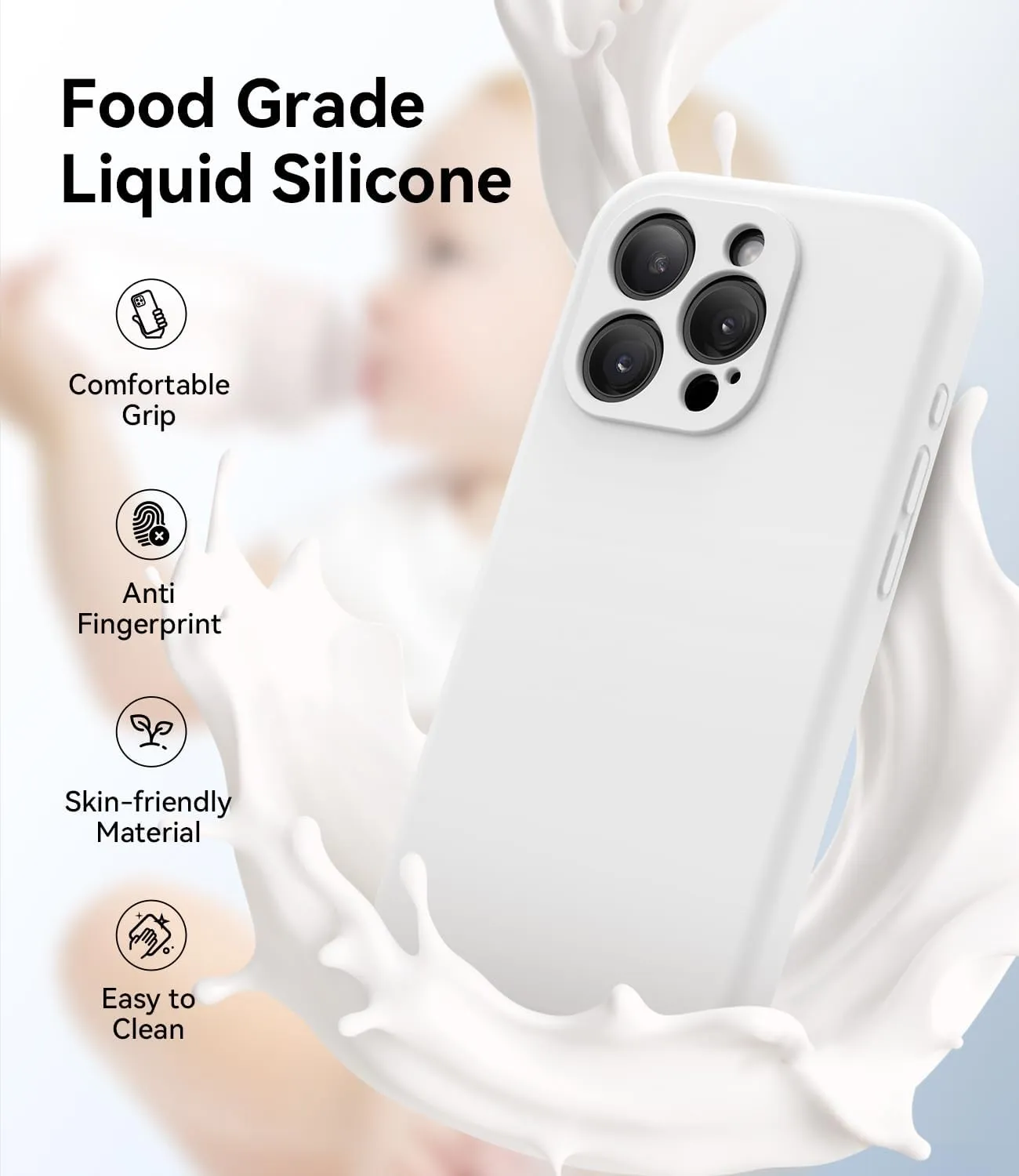 AOTESIER Magnetic for iPhone 15 Pro Case, [Compatible with Magsafe] [Food Grade Silicone] Upgraded Camera & Screen Protection Phone Case with [2 Screen Protectors], 6.1 inch, White