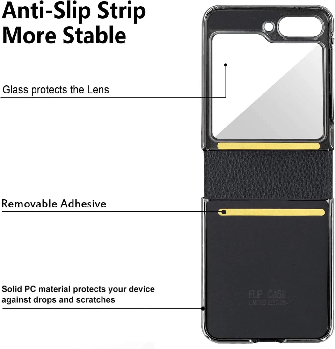 aowner for Samsung Galaxy Z Flip 6 Leather Case with [Hinge Protection] [Screen Protector] Handbag Strap with Floral Silk Scarf Makeup Mirror Case for Women Girls Slim Gold Edge Shockproof-White